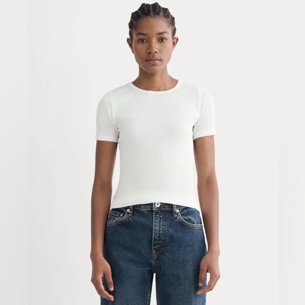 New Everlane The Luxe Micro-Rib Crew in White Size
M